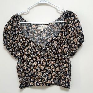 Idyllwind floral peasant crop top
